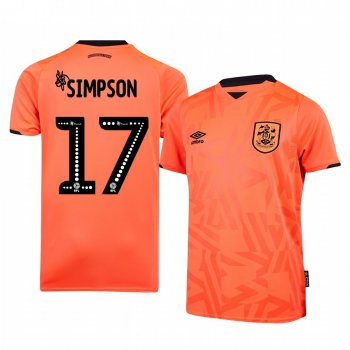 Huddersfield Town Danny Simpson 19-20 Third Men's Orange Short Sleeve Jersey