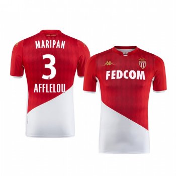 Guillermo Maripán AS Monaco 19-20 Home Men's Red White Short Sleeve Jersey