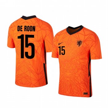 Marten de Roon Netherlands 2020 Orange Home Men's Short Sleeve Jersey