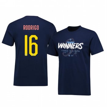 Rodrigo Manchester City Carabao Cup Navy Three In A Row Winners T-shirt