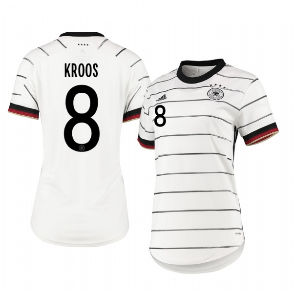 Women's Germany Toni Kroos White Home Short Sleeve Jersey 2020-21