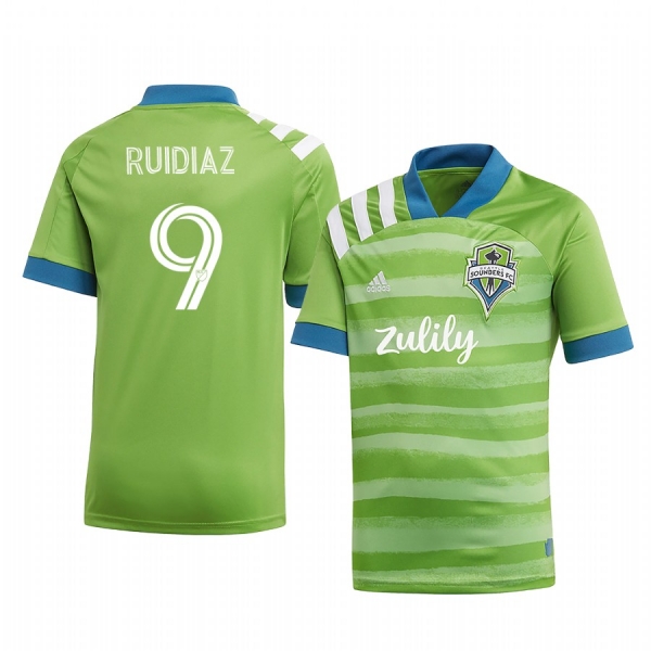 Youth Seattle Sounders FC Raul Ruidiaz Green Forever Short Sleeve Jersey 2020