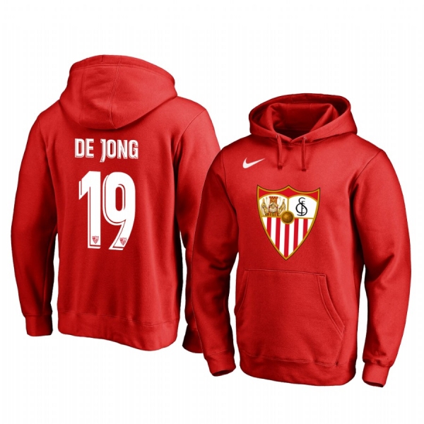 Luuk de Jong Sevilla Red Team Logo Pullover Hoodie