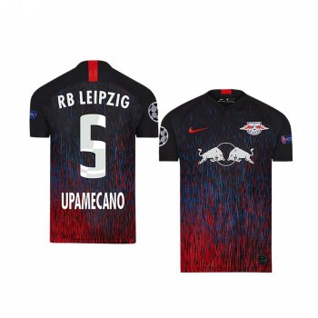 Youth Dayot Upamecano RB Leipzig 2020 UEFA Champion League Away Black Short Sleeve Jersey