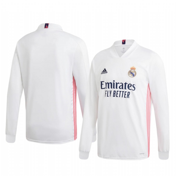 Real Madrid 2020-21 Home Men's White Long Sleeve Jersey