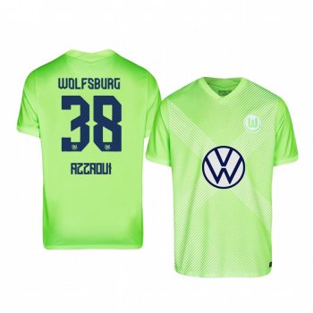 Ismail Azzaoui VfL Wolfsburg 2020-21 Away Men's Green Short Sleeve Jersey