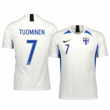 Finland Jasse Tuominen Men's 2020 Home Authentic Short Sleeve Jersey