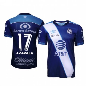 Jesus Zavala Club Puebla Away Blue Short Sleeve Jersey