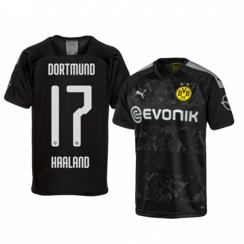 Erling Haaland Borussia Dortmund 19-20 Away Men's Black Short Sleeve Jersey