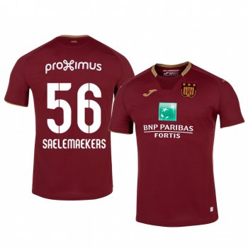 Alexis Saelemaekers Anderlecht 19-20 Third Men's Red Short Sleeve Jersey