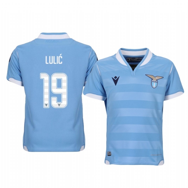 Youth Senad Lulic Lazio 19-20 Home Light Blue Short Sleeve Jersey