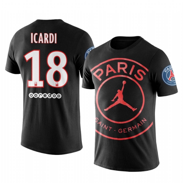 Men's Mauro Icardi Paris Saint-Germain Club Team Logo Short Sleeve T-shirt