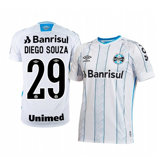 Gremio Diego Souza 2020-21 Away Men's White Short Sleeve Jersey