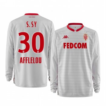 19-20 AS Monaco Seydou Sy White Goalkeeper Away Jersey Men's