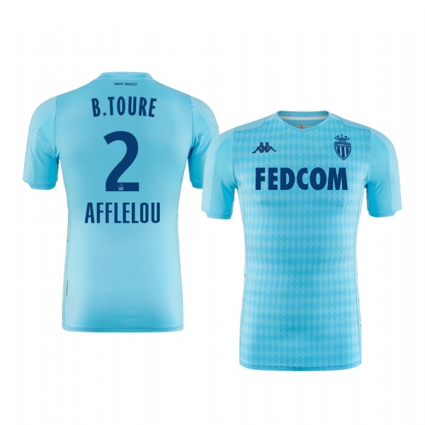 Fodé Ballo-Touré AS Monaco 19-20 Third Men's Sky Blue Short Sleeve Jersey