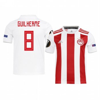 Youth Guilherme Olympiacos Piraeus UEFA Europa League Home White Short Sleeve Jersey