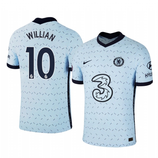 Willian Chelsea 2020-21 Away Replica Short Sleeve Light Blue Jersey