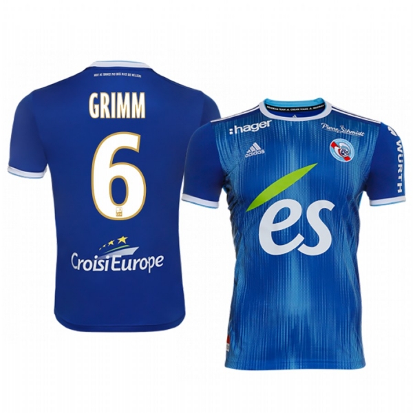 Jeremy Grimm Strasbourg 19-20 Blue Home Replica Jersey Men's