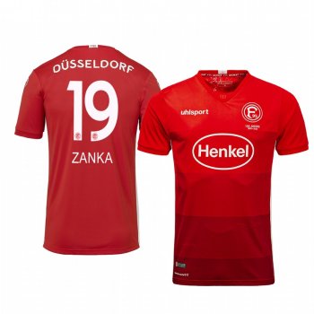 Fortuna Düsseldorf Mathias Jorgensen 19-20 Away Men's Red Short Sleeve Jersey