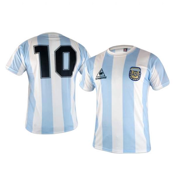 Diego Armando Maradona Argentina 1986 Retro Men's Blue White Limited Jersey