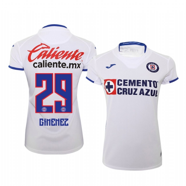 Women's Santiago Gimenez Cruz Azul 19-20 White Away Short Sleeve Jersey