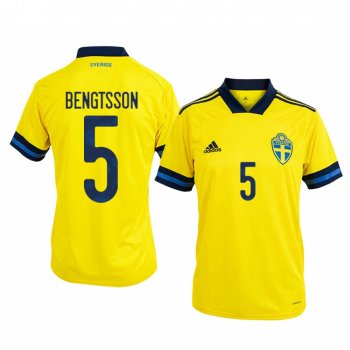 Sweden Pierre Bengtsson Men's 2020 Home Authentic Short Sleeve Jersey