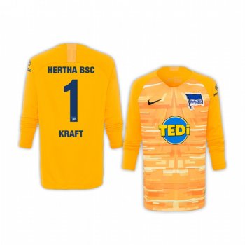 Youth 19-20 Hertha BSC Thomas Kraft Yellow Goalkeeper Long Sleeve Jersey