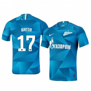 Oleg Shatov Zenit Saint Petersburg Home Blue Short Sleeve Jersey