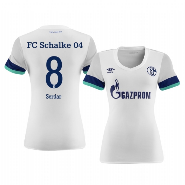 Women's Schalke 04 Suat Serdar White Away Jersey 19-20