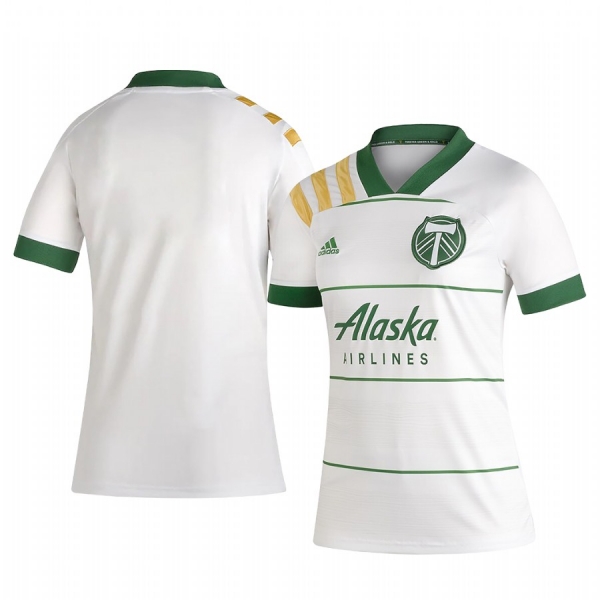 Women's Portland Timbers White Secondary Short Sleeve Jersey 2020