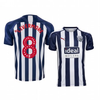 Youth West Bromwich Albion Jake Livermore White Blue Home Short Sleeve Jersey 19-20