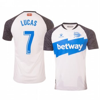 Deportivo Alaves Lucas Pérez Men's White Third Short Sleeve Jersey 19-20