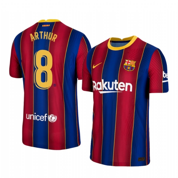 Barcelona Arthur Home Men's Authentic Short Sleeve Blue Red Jersey 2020-21