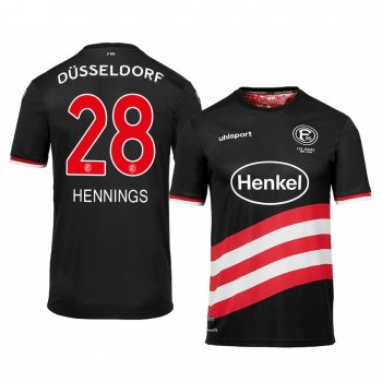 Fortuna Düsseldorf Rouwen Hennings 19-20 Third Men's Black Short Sleeve Jersey