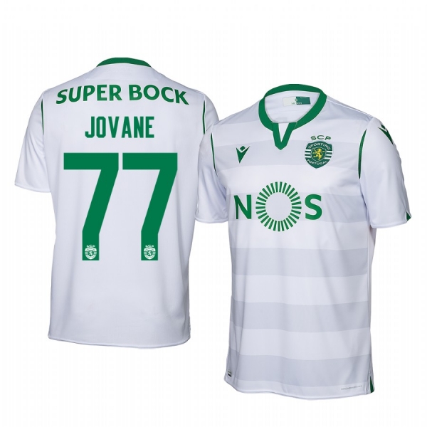 Jovane Cabral Sporting Lisbon 19-20 Third Men's White Short Sleeve Jersey