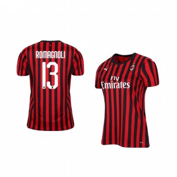 Women's Alessio Romagnoli AC Milan 19-20 Home Jersey