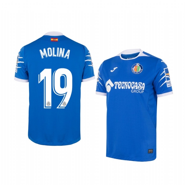 Youth Getafe Jorge Molina Blue Home Short Sleeve Jersey 19-20