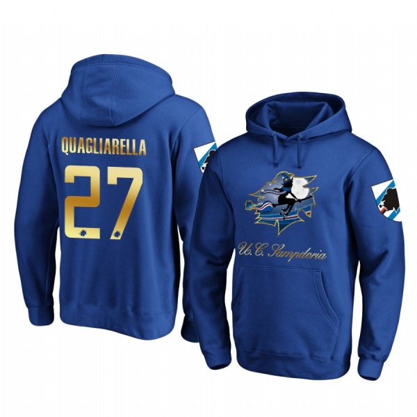 Fabio Quagliarella Sampdoria Royal Team Logo Pullover Hoodie