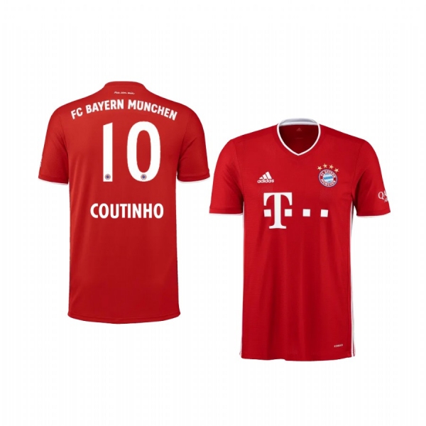 Midfielder Bayern Munich Philippe Coutinho Men's Home Jersey 2020-21