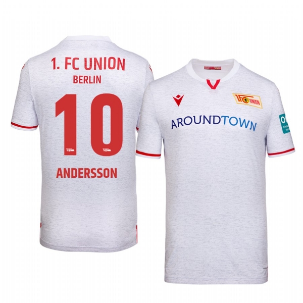 Union Berlin Sebastian Andersson Men's White Away Short Sleeve Jersey 19-20