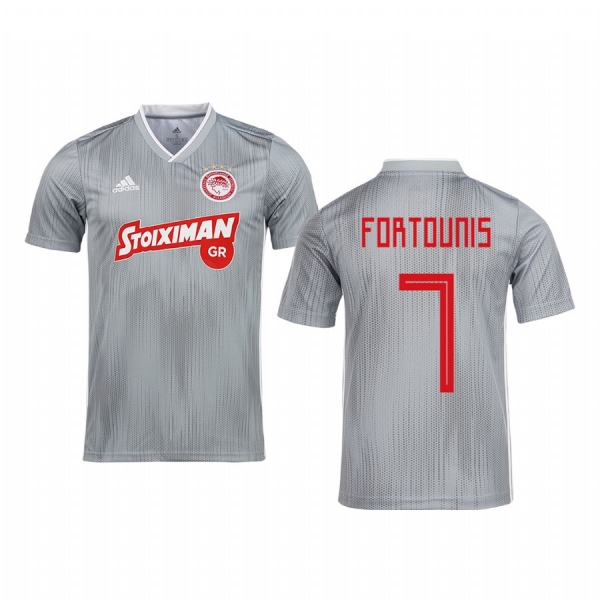 Youth Kostas Fortounis Olympiacos Piraeus 19-20 Gray Away Short Sleeve Jersey