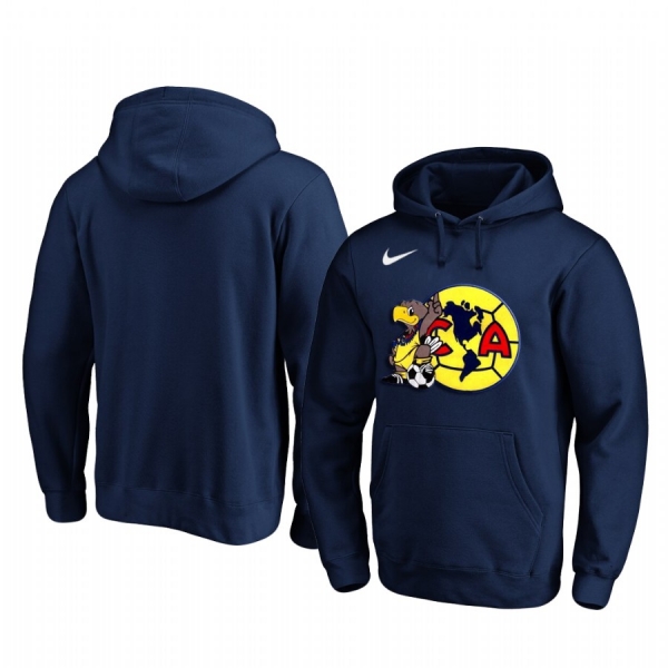 Club America 2020 Navy Team Logo Pullover Hoodie Long Sleeve