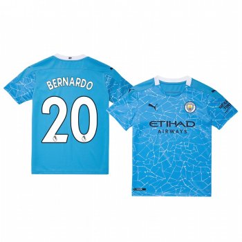 Youth Bernardo Silva Manchester City 2020-21 Blue Home Short Sleeve Jersey