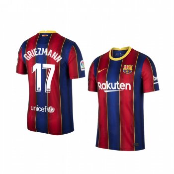 Youth Barcelona Antoine Griezmann Red Blue Home Short Sleeve Jersey 2020-21