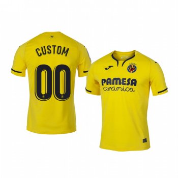 Youth Villarreal Custom Youth Yellow Home Short Sleeve Jersey 19-20