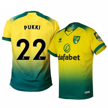 Norwich City Teemu Pukki Men's Home Home Short Sleeve Jersey 19-20