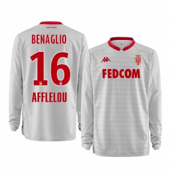 19-20 AS Monaco Diego Benaglio White Goalkeeper Away Jersey Men's