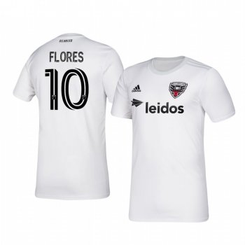 Edison Flores D.C. United 2020-21 Away Men's White Short Sleeve Jersey