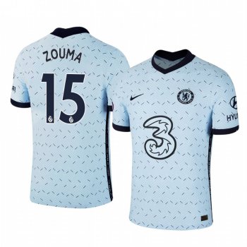 Kurt Zouma Chelsea 2020-21 Away Replica Short Sleeve Light Blue Jersey