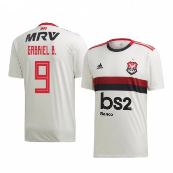 Flamengo Gabriel Barbosa Men's White Away Short Sleeve Jersey 2020